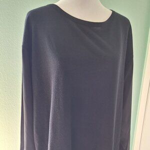 Neiman Marcus Black Cashmere and Silk Tunic Sweater. Size XL